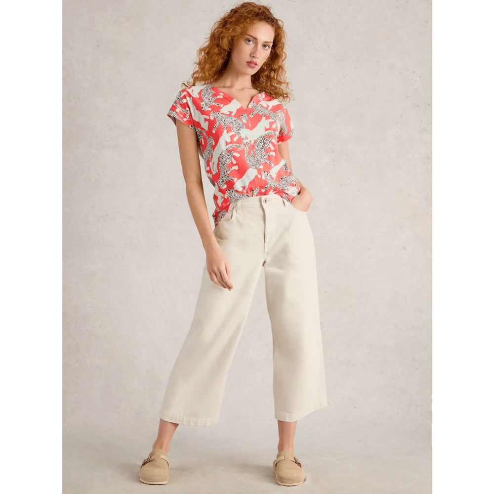 White Stuff Nelly Notch Neck Short Sleeve Tee